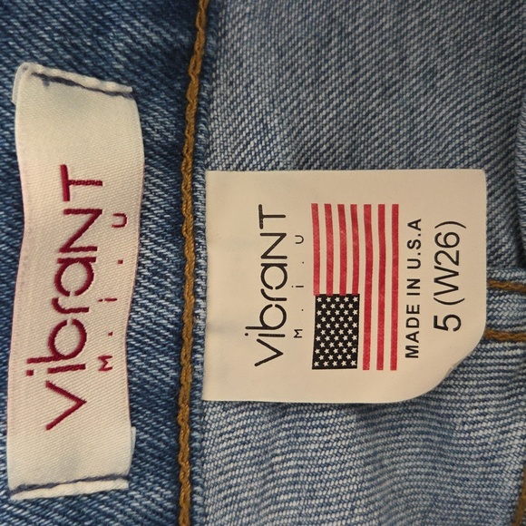 Vibrant M.I.U. | Destroyed Straight Leg 11.5" High Rise Ankle Jeans Size 5 or 26 - Picture 2 of 4